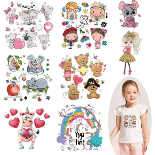 The Cute Cat Family Cartoon Stripes Thermo Stickers On Clothes Application Of a Heat-Sensitive Iron Patch On Transfers For Child