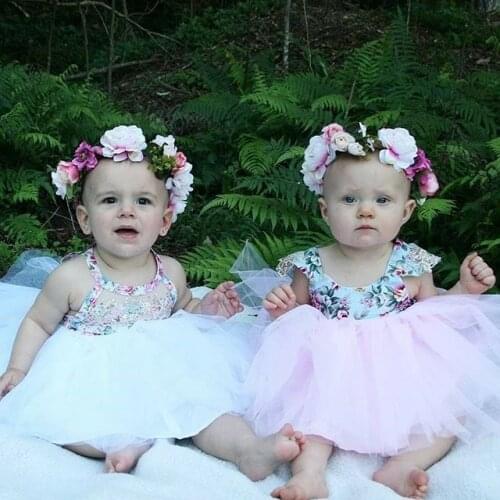 PUDCOCO Kids Baby Girls Floral Dress Party Gown Formal Dresses Lace Tutu Sundress 0-5T