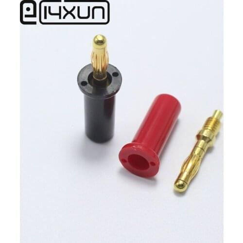 EClyxun 50pcs 4mm Banana Plug Pure Copper One Banana Pin Cable Wire 10A Banana Connector Jack