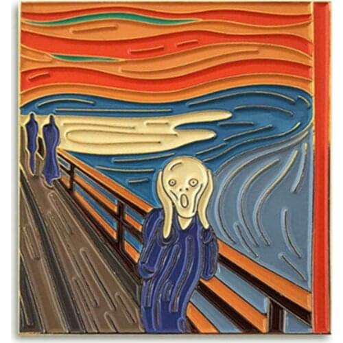 Edvard Munch The Scream Painting Enamel Lapel Pin Badge,Multi Pins