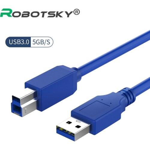 USB3.0 Type A Male To Type B Male Fast Data Transmission Sync Printer Cable For HP IOGEAR Samsung CyberPower 0.8/1.2m