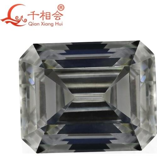Gray color retangle shape em erald cut shape Sic material Moissanites loose stone