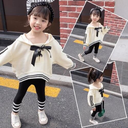 Girls Clothing Suits Sweatshirts +Pants 2021 Bow Spring Autumn Kids Teenagers Outwear Kids Cotton Tracksuit Sport Suits