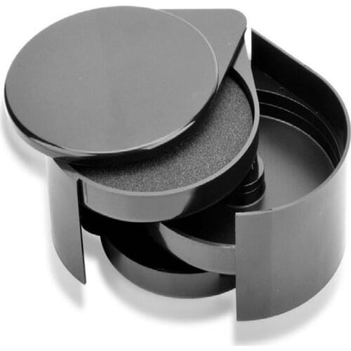 Kitchen Barware Bar Tools Black Plastic Seasoning Box Glass Rimmers 3 Tier Salt Sugar Margarita Cocktail Glass Rimmer