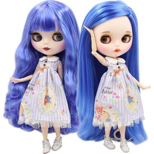 ICY DBS Blyth Doll 1/6 bjd purple mix blue hair joint body matte face 30cm toy girls gift