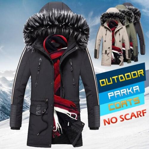 Winter Overcoats Men 2021 Thickened Warm Windproof Jackets Casual Mens Down Parkas Hooded Outwear Fur Collar Windbreaker Jacket