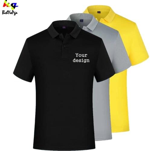 Mens Custom Logo Short Sleeve Polo Shirt Printed Logo Picture Text Top Ladies Casual Polo Shirt