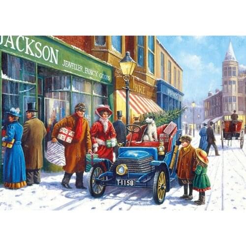 DIY Painting By Numbers Town Snow Scenery Oil Coloring By Numbers Wall Art Canvas Picture Hand Painted Home Decoration 40x50CM