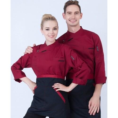 New Design!Restaurant Chef Jacket Bakery&Hotel Kitchen Man Chef Uniform Nice Fabric Long Sleeve Chef Uniform Cook Clothes B-6499