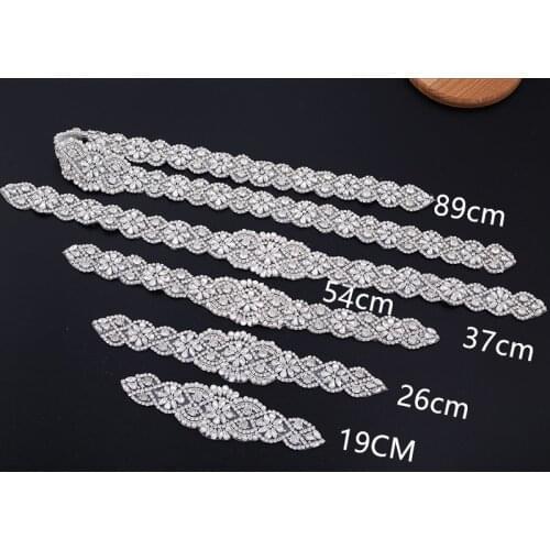 Rhinestone Bridal Belt Wedding With Crystal Diamond Wedding Dress Accessories Belt Sash 19cm-89cm Belt Sash For Women