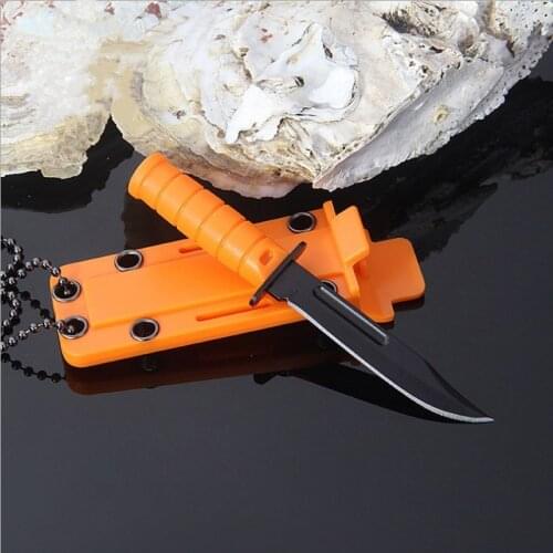 Portable Mini Necklace Blade Fruit Knife Camp Outdoor Hunt Survive Hike Edc Pocket Self Defense box letter package open opener