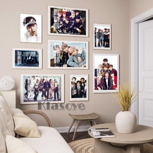 South Korean Groups Kpop Bangtan Boys Poster Bar Pub Club Wall Stickers Star Art Prints Home Decor Canvas Painting Fans Gift