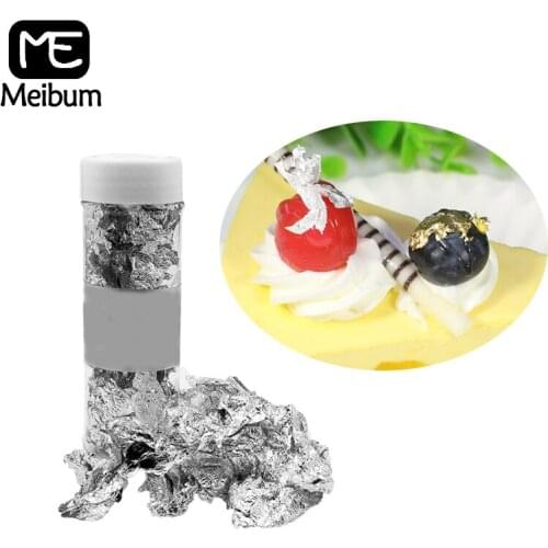 Meibum Silver Foil For Decorating Chocolate Fondant Wedding Birthday Pastry Mousse Cake Dessert Ice Cream Decorating Tools