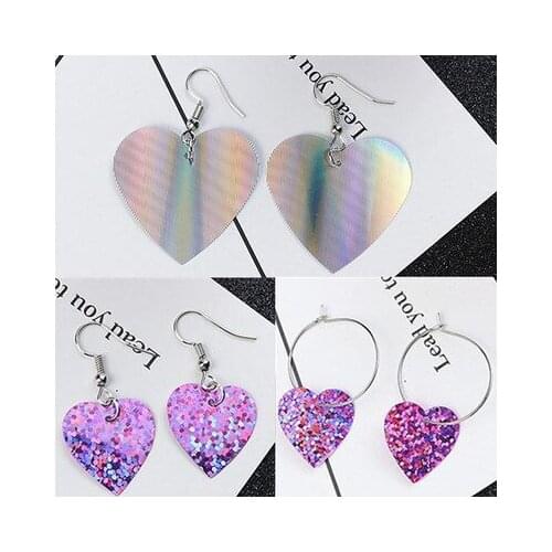 New fashion Simple geometric sequin heart-shaped love earrings For Women girl Accessories jewelry wholesale