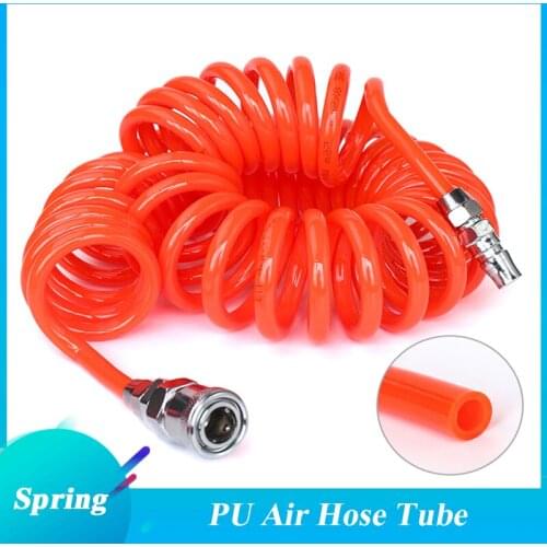 6M 9M 12M 15M OD x ID Spring Pipe Flexible PU Recoil Hose Tube for Compressor Air Tool Collocation Fittings