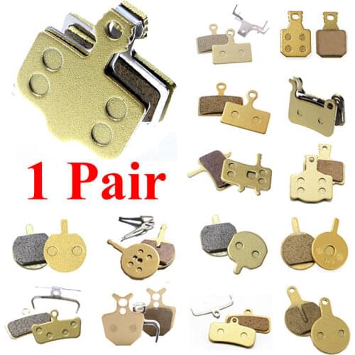1 Pair (2pcs) Bicycle Disc Brake Pads Metal Gold MTB Bike Brake Pads For SHIMANO TEKTRO TPR AVID ZOOM Bicycle Accessories