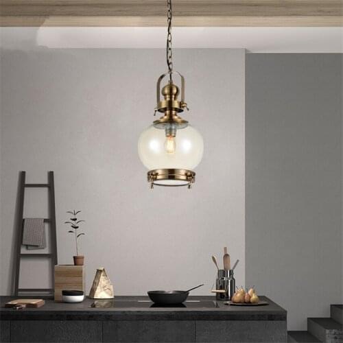 Vintage Bronze Glass Pendant Lights Living Room Bedroom Kitchen Dining Room Bar Hanging Lights Modern Cafe Loft Lamps Fixtures