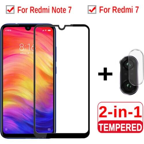 2-in-1 Protective Glass For Xiaomi Redmi Note 7 Camera Screen Protector Lens On Redmy Red mi 7 Note7 Protective Glass Film