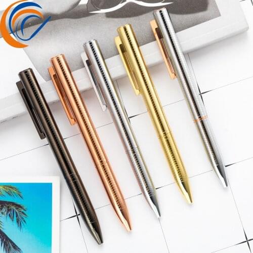 Factory Metal Pen Rotary Ballpoint Pen 12 Pcs Per Set Wholesale Office Stationery School Supplies