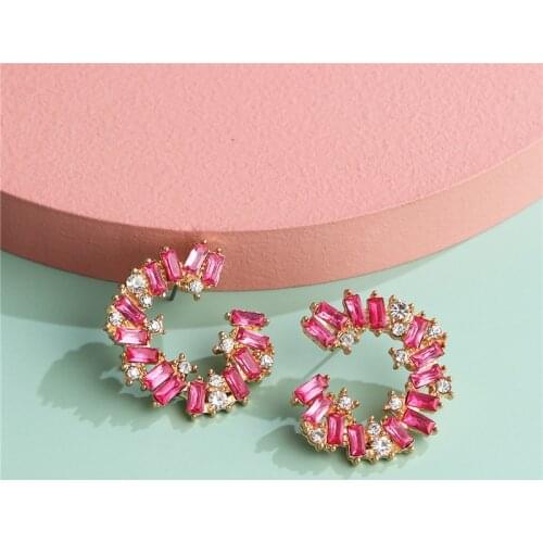 JURAN High Quality Geometric Rhinestone boucle d'oreille femme 2019 Earrings For Women Party Wedding Drop Dange pendientes mujer