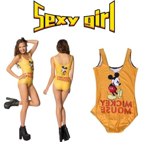 Disney Mickey Mouse Womens Swimsuit Summer Sexy lady Female Quick dry Swimsuit Vintage One-piece swimsuit Swimming equipment