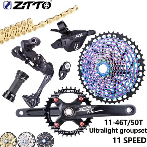 ZTTO MTB Bike 1X11 Speed Groupset 11S Rear Derailleur Shifter Crankset Chain 11-46t 11S Freewheel 11V for HG hub GX X1 NX M8000