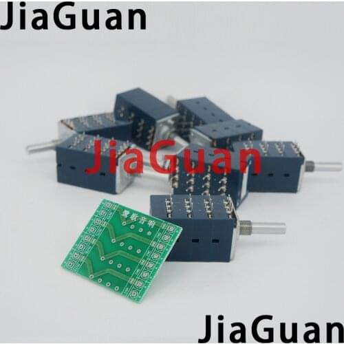 1PCS Japan ALPS RK27 Quad Unit 4 Channels Volume Potentiometer + PCB 4-gang Balance Control LOG Type 10K/50K/100K Slotted Shaft