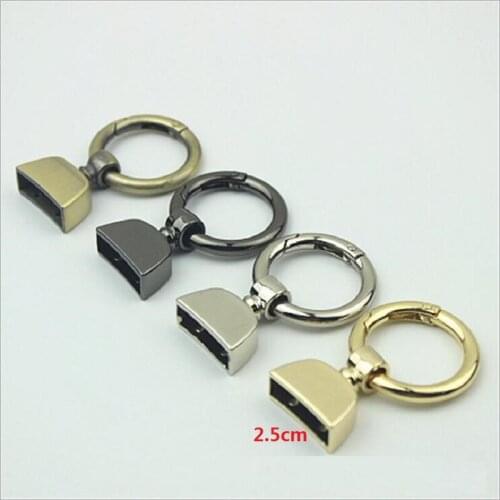 10pcs/lot new metal spring ring keychain leather pendant car keychain decorative connecting buckle