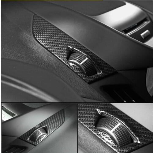 2pcs/lot ABS carbon fiber grain Central control A knob panel decoration cover for 2017-2018 FORD KUGA Escape car accessories