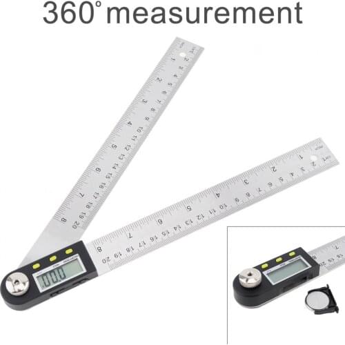 200mm Precision Magnetic Stainless Steel Digital Protractor Level Ruler with Switch