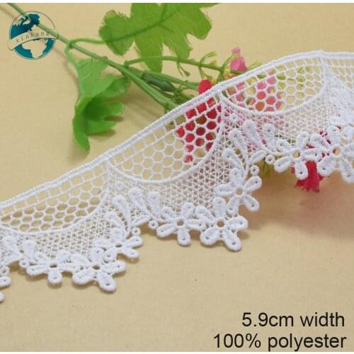 3yards 2.9cm white polyester embroidery lace french lace ribbon fabric guipure diy trims warp knitting sewing Accessories#3728