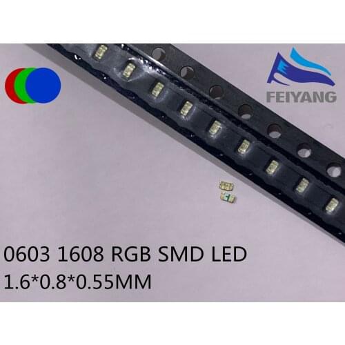 4000PCS/Lot SMD 0603 ( 1608 ) RGB Common Anode Led 0603 RGB LED Diode 4-Bin Size:1.6*0.8*0.55mm colorful Red/Green/Blue 1608