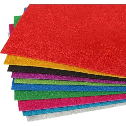 5 Sheet/bag Glitter Foam Paper Childrens Handmade DIY Scrapbooking Craft Decorations Cardstock Handcraft Cutters Sparkles Paper