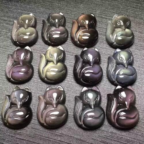 Glittering Ice Cream Obsidian Plus Fist of Fox Pendant