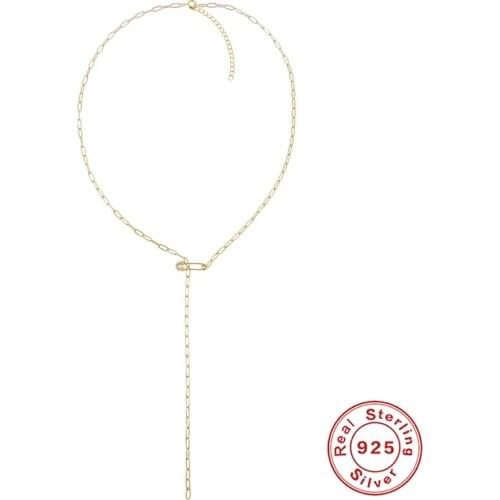 BOAKO Paper Clip Necklace For Women 2020 Silver 925 Jewelry Necklace Charms Chains For Jewelry Choker Bijoux Femme #9.12