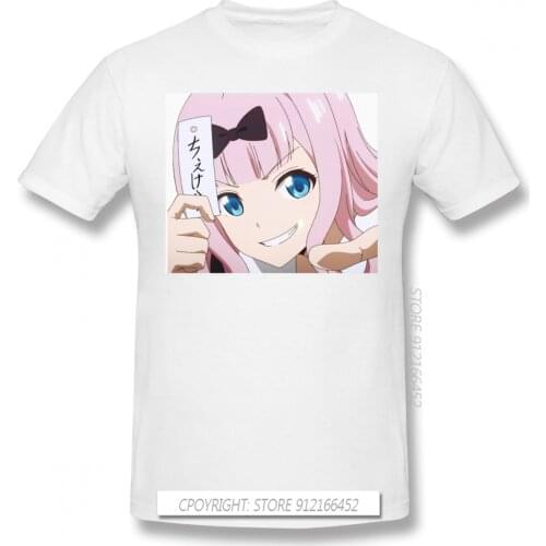 Chika Black TShirt Kaguya Sama Love Is War Miyuki Shinomiya Fujiwara Anime Homme T-Shirts Tee Pure Cotton Oversize Short Sleeve