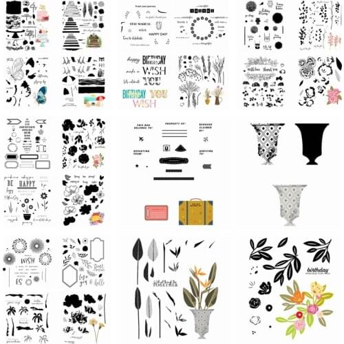 Floral Paradise Feathered Friends Stitched Vase Leaves Birthday Stamp And Die Set For Card Making Scrapbooking DIY Stencil 2021