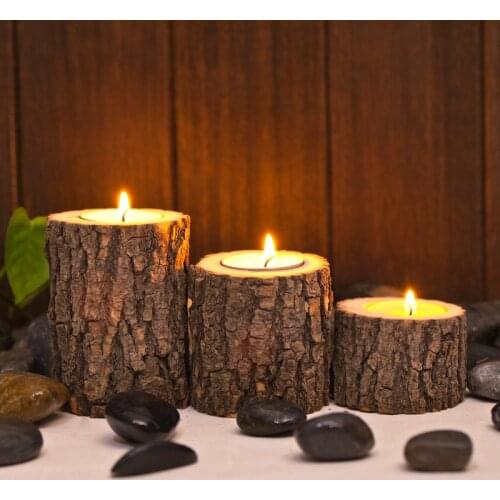 Wooden Manual Candle Holder Old European Style Vintage Candle Holder Wedding Dinner Props Porta Candele Home Decor WF50ZT