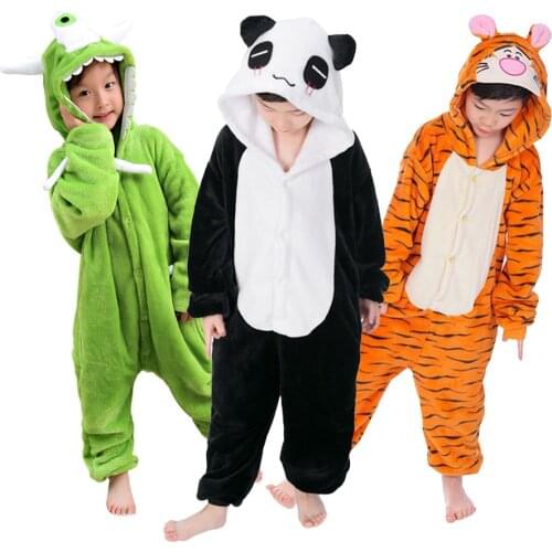 Kids Onesies Anime Kigurumis Cute Pajamas Flannel Warm Sleepwear Winter Autumn Funny Outfit Boy Girl Halloween Christams Gift