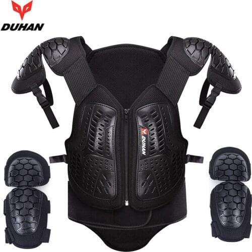 DUHAN Motocross Off-Road Racing Body Armor Waistcoat Motorcycle Riding Protection Jacket Vest Chest Protective Gear Elbow Pads