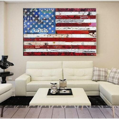 Canvas Painting HD Print American Flag Poster Modern Decorative Paintings on Canvas Wall Art for Home Decorations Wall Decor