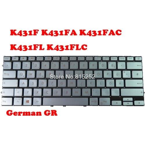 Laptop Backlit Keyboard For ASUS K431F K431FA K431FAC K431FL K431FLC Blue Brazilian BR/German GR/Nordic NE
