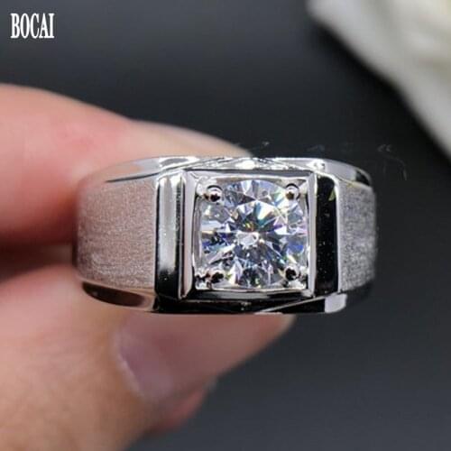 2020 100% real s925 pure silver couple ring high carbon diamond creative new style frosted man diamond ring fashion wedding ring