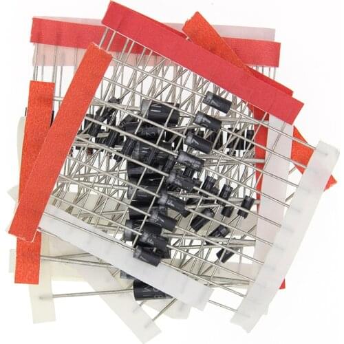 100pcs/lot 1N4148 1N4007 1N5819 1N5399 1N5408 1N5822 FR107 FR207,8values=100pcs,Electronic Components Package,Diode Assorted Kit