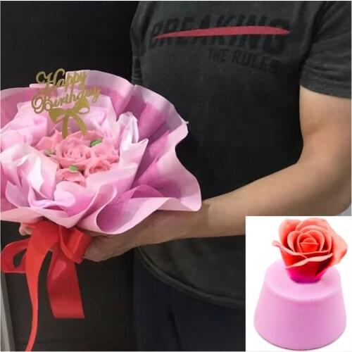 Beautiful Rose Flower Handmade Soap Silicone Mould Fondant Cake Mould DIY Baking Tools