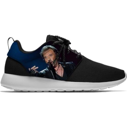 Frech Star Johnny Hallyday 3D Print Novelty Design Lightweight Sport Running Mesh Shoes Men Women Casual Breathable Sneakers