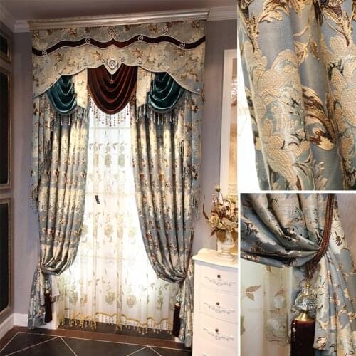 Lace Blind extreme quality window cloth the blind Vivian quality Curtains jacquard curtain finished product Blinds the curtain