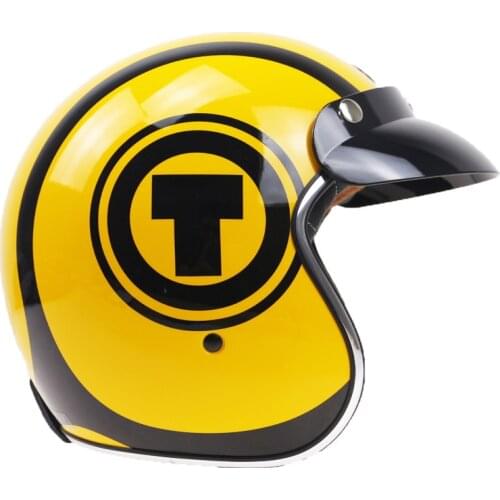 Retro Motorcycle Helmet Jet Open Face Helmet with Lens Cascos Para Moto Vintage Pilot Cafe Racer Cruise Moto Helmet