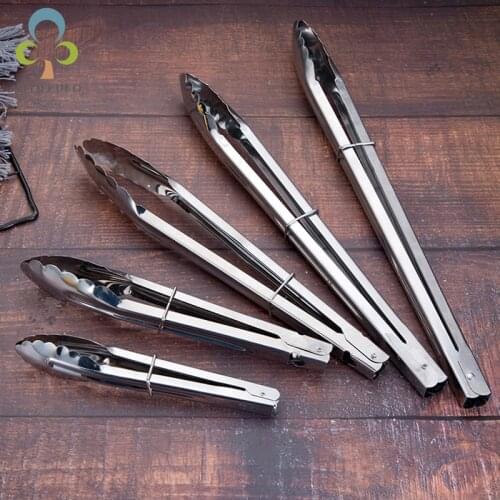 Multiple Specifications Stainless Steel Food Tongs BBQ Bread Clip Fruit Buffet Baking Tools Bar Self-service Barbecue Clip DDJ