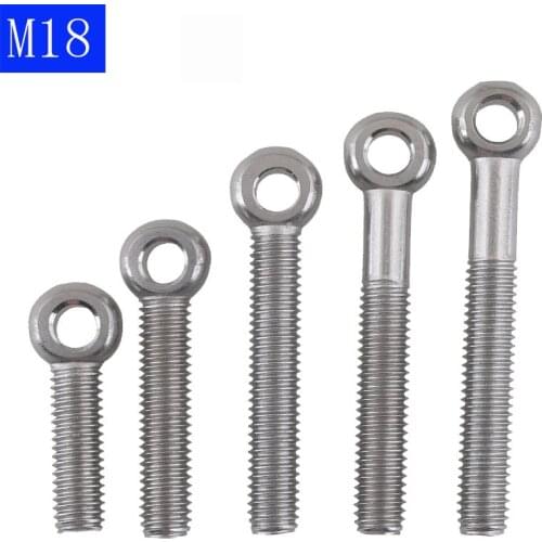M18 - 2.5 18mm 304 Stainless Steel Machinery Shoulder Lifting Eye Screws Bolts O ring head Axle